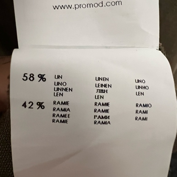 Promos Linen blend halter dress in olive green, size Large, slight A-line. - Picture 13 of 13